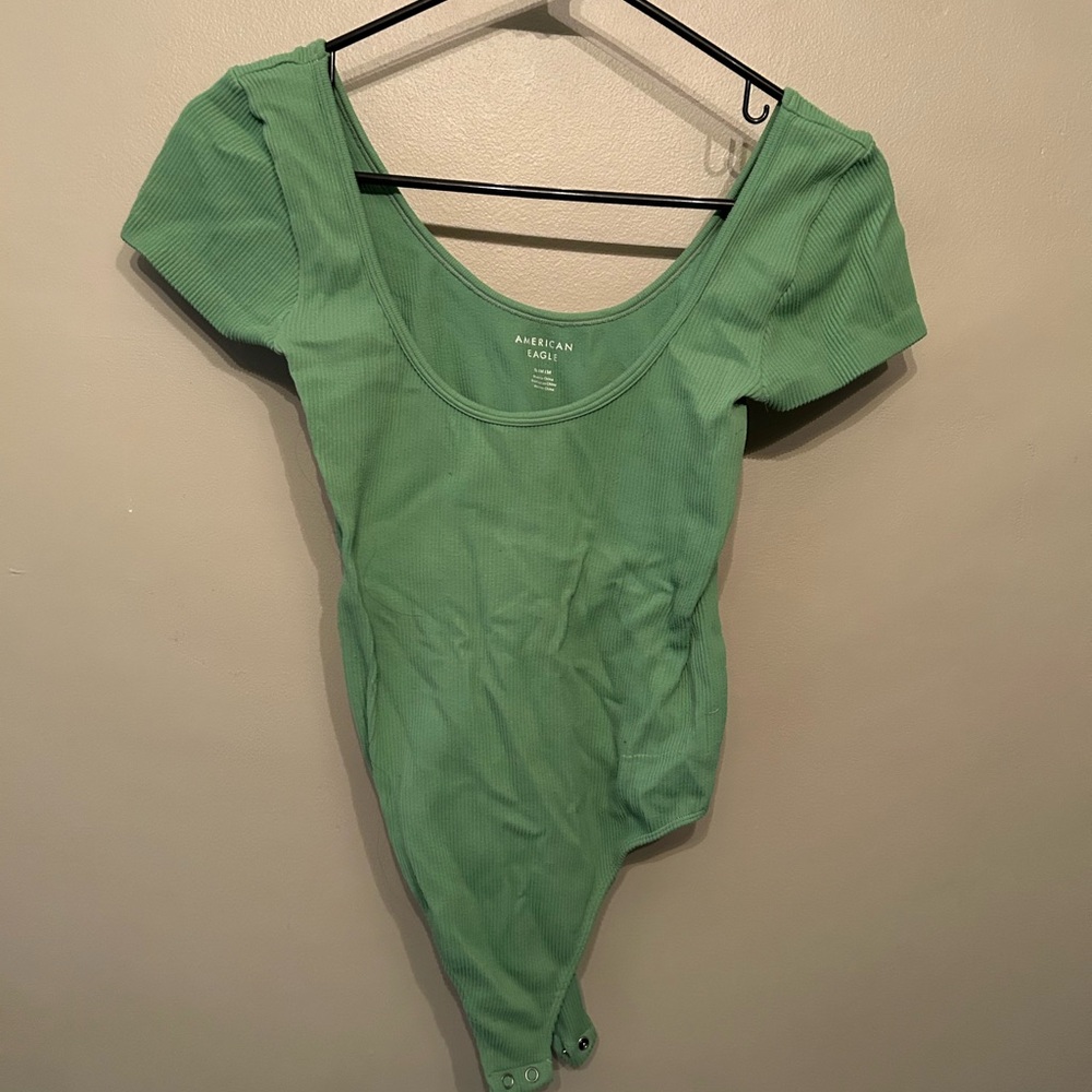 American Eagle Ribbed Green Bodysuit